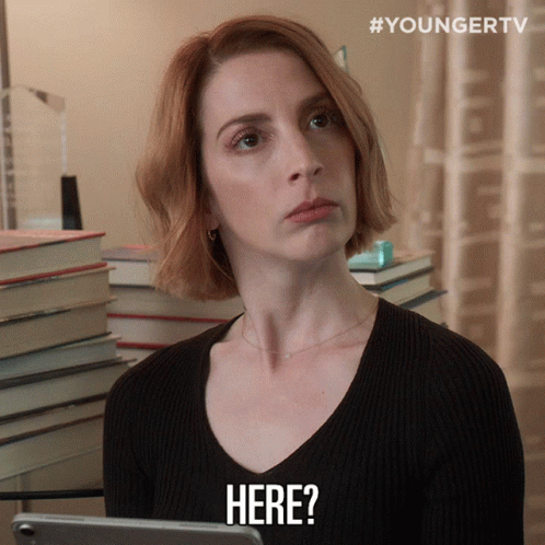 Here Right Here GIF - Here Right Here Molly Bernard GIFs
