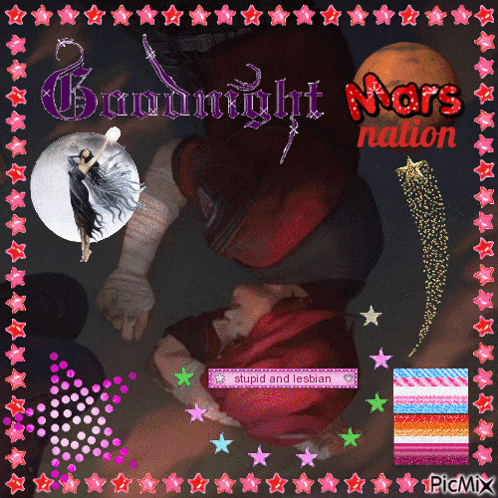 a poster that says goodnight mars nation in red letters