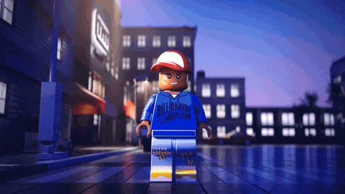 a lego man wearing a billionaire supply club sweatshirt