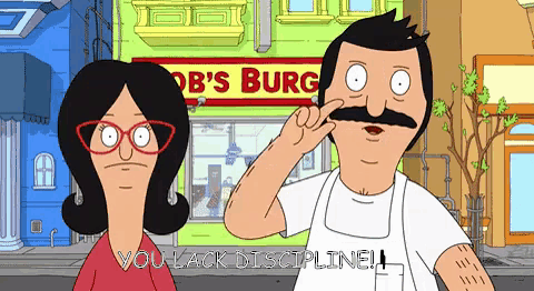 bob 's burger cartoon characters bob and lola standing in front of bob 's burg