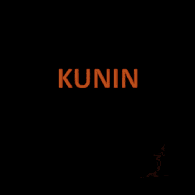 a black background with the word kunin in red