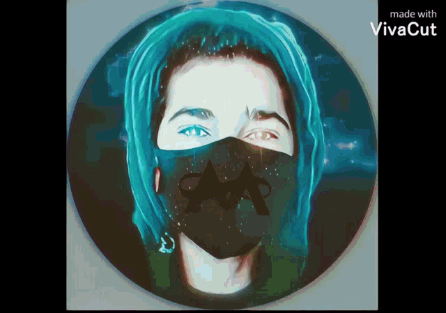 a picture of a person with a mask on their face is made with vivacut