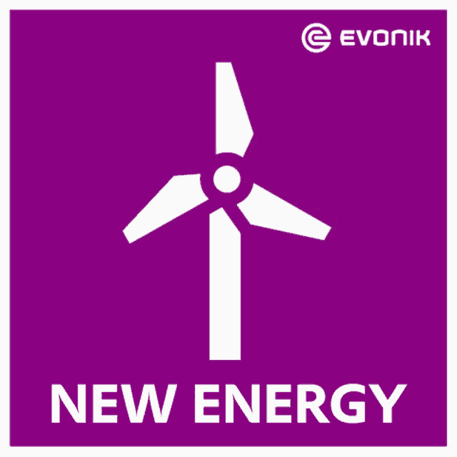 a purple sign with a windmill and the word new energy