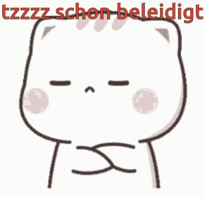 a sticker of a cat with the words tzzz schon beledigt