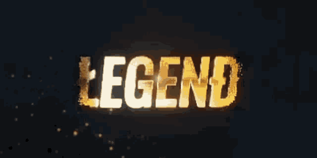 a black background with the word legend written in gold letters