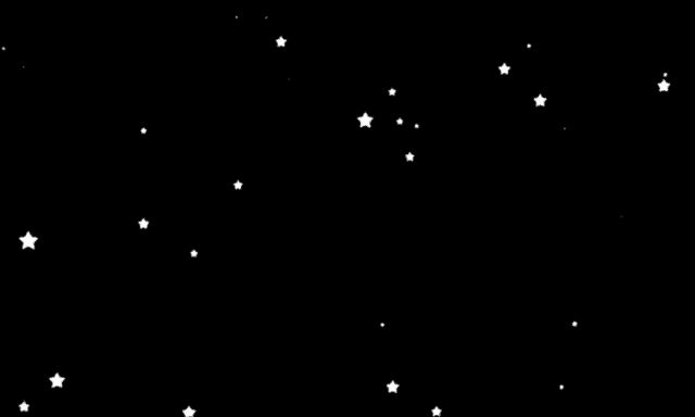 a bunch of white stars are flying in the sky on a black background .