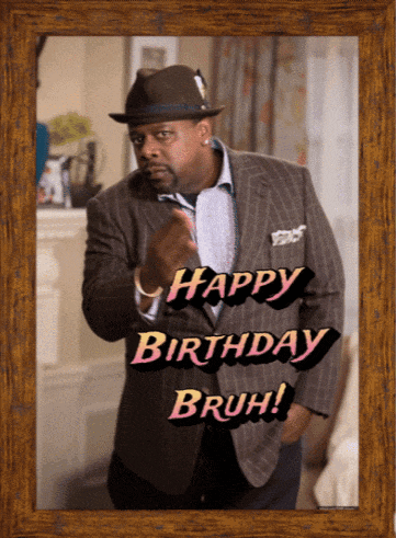 a framed picture of a man with the words happy birthday bruh
