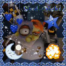 a picture of a cartoon character with the words " good night " on it