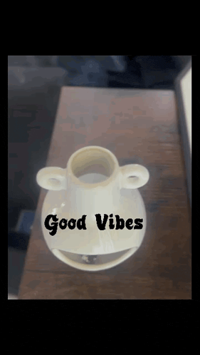 a picture of a vase that says good vibes