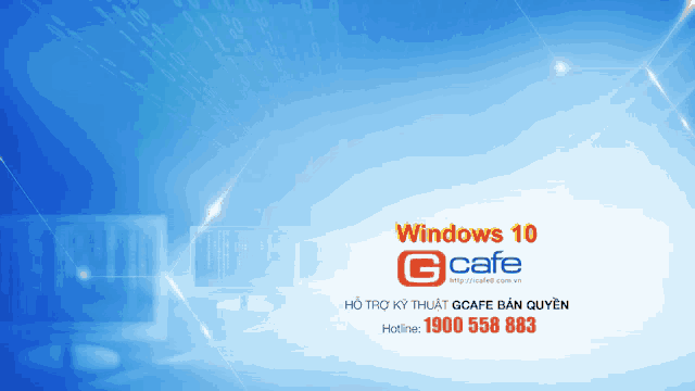 a blue background with the words windows 10 ecafe