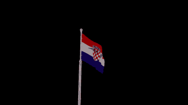 the flag of croatia is flying in the wind
