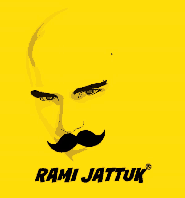 a picture of a man with a mustache and the name rami jattuk on the bottom