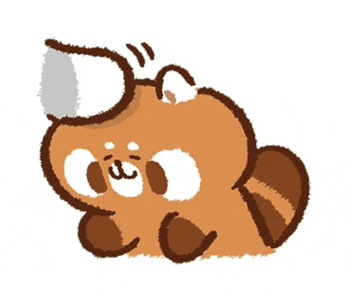 a cartoon drawing of a raccoon with glasses on