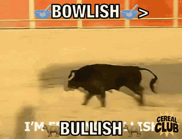 a picture of a bull with the words i 'm bullish above it