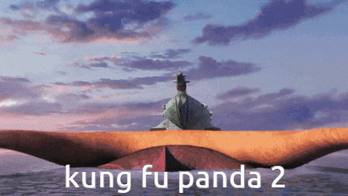 a poster for kung fu panda 2 shows a large ship in the ocean