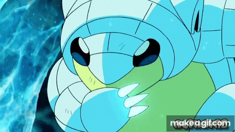 a close up of a cartoon character with the words make a gif.com on the bottom