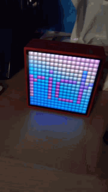 a red box with a screen that says ' i love you '