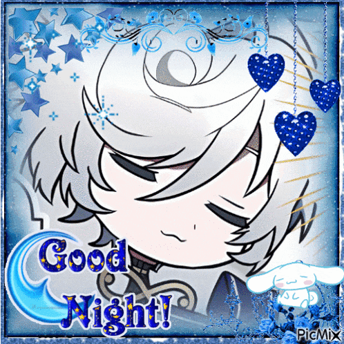a picture of a cartoon character with the words good night on it