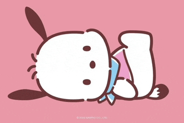 a pink background with a cartoon character laying on its back with the letters a and i on it