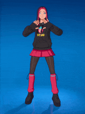 a cartoon girl wearing a black hoodie that says miami on it