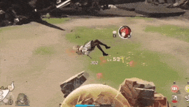 a girl is laying on the ground in a video game with lv 53 on her
