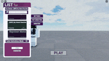a screenshot of a video game with a play button