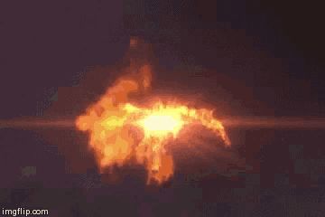 a fire explosion in the shape of a chicken on a black background