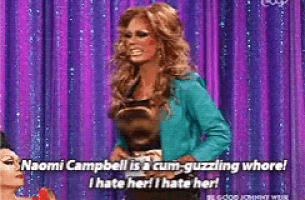 a drag queen says naomi campbell is a cum-guzzling whore