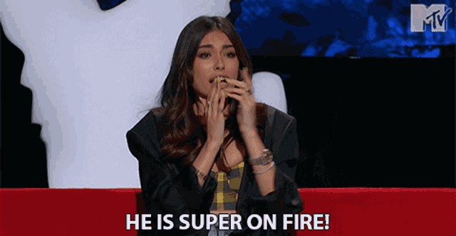a woman says he is super on fire