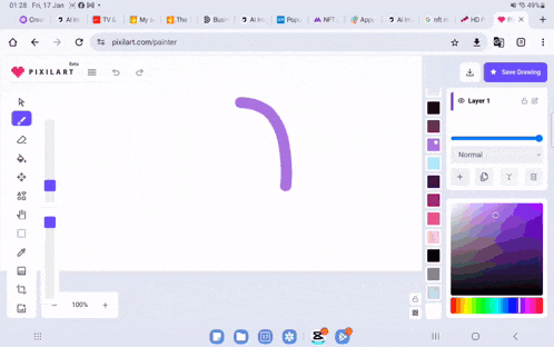 a screenshot of a website called pixiart
