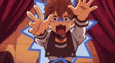 a cartoon of a boy with his mouth open