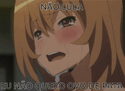 a picture of a girl with tears coming out of her eyes and the words não lula