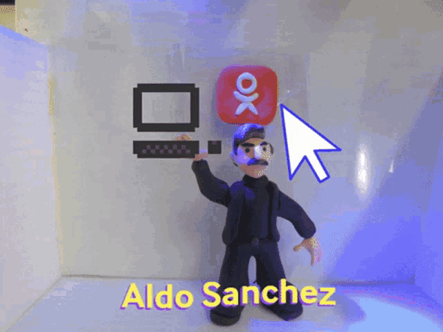 aldo sanchez is shown in a cartoon with a cursor