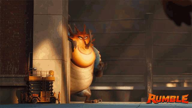 an advertisement for a video game called rumble with a monster