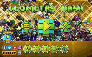 a game called geometry dash is being played on a phone
