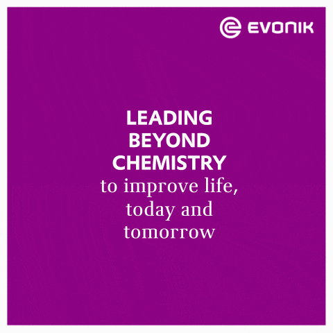 a purple poster that says " leading beyond chemistry to improve life today and tomorrow "