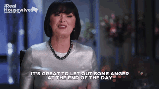 a woman says it 's great to let out some anger
