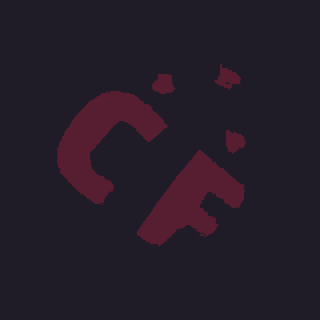 the letter cf is surrounded by stars and a purple swirl
