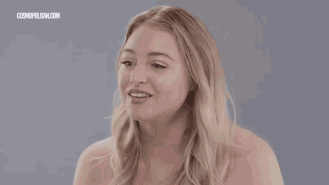 a woman is making a funny face with the words `` you were always too '' written above her .