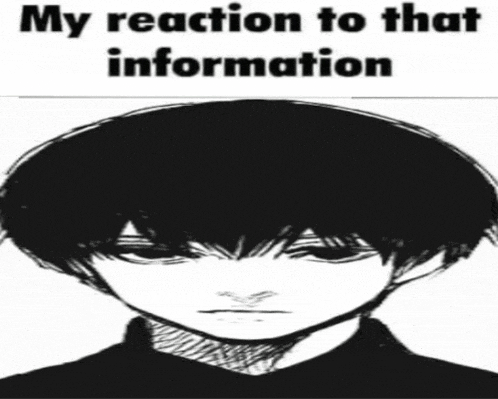 a black and white drawing of a boy with the words my reaction to that information below it