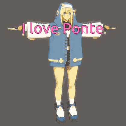 a drawing of a girl with the words i love ponte written on her arms