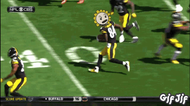 a football game between the buffalo bills and the chicago bears is being shown on cbs