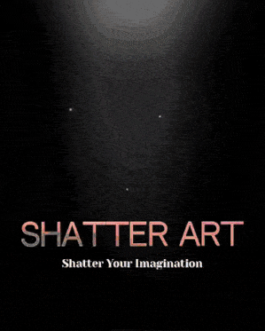 a logo for shatter art that says shatter your imagination on it