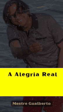 a book called alegria real shows a man in the water