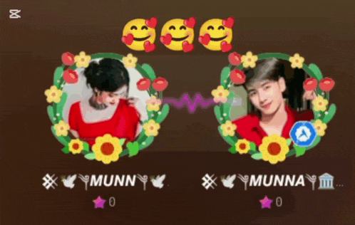a picture of a man and a woman with the name munny