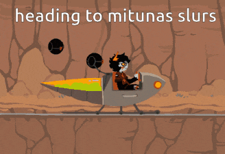 a cartoon with the words heading to mitunas slurs