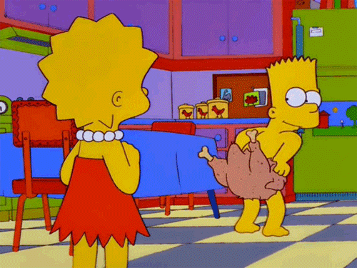 Simpsons Turkey Day GIF - The Simspons Bart Simpson Lisa Simpson GIFs