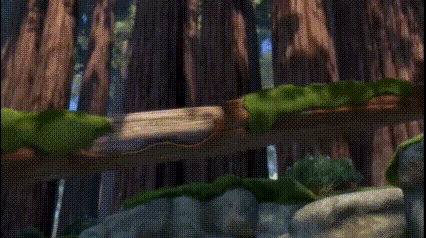 shrek is standing in the middle of a rocky area with the word alone written on the bottom .