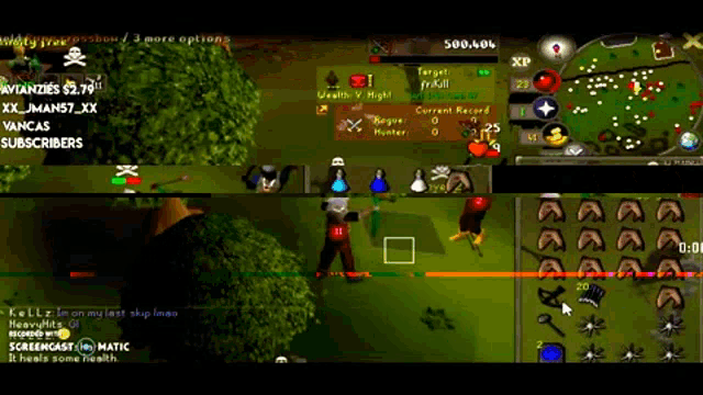 a screenshot of a video game with the words subscriber at the top