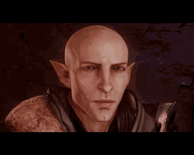 a bald elf says thank you in a video game screen